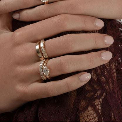 Marquise Cut Cluster Styled Lab Grown Diamond Engagement Ring