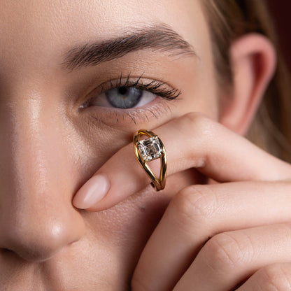 Marquise Cut Cluster Styled Lab Grown Diamond Engagement Ring