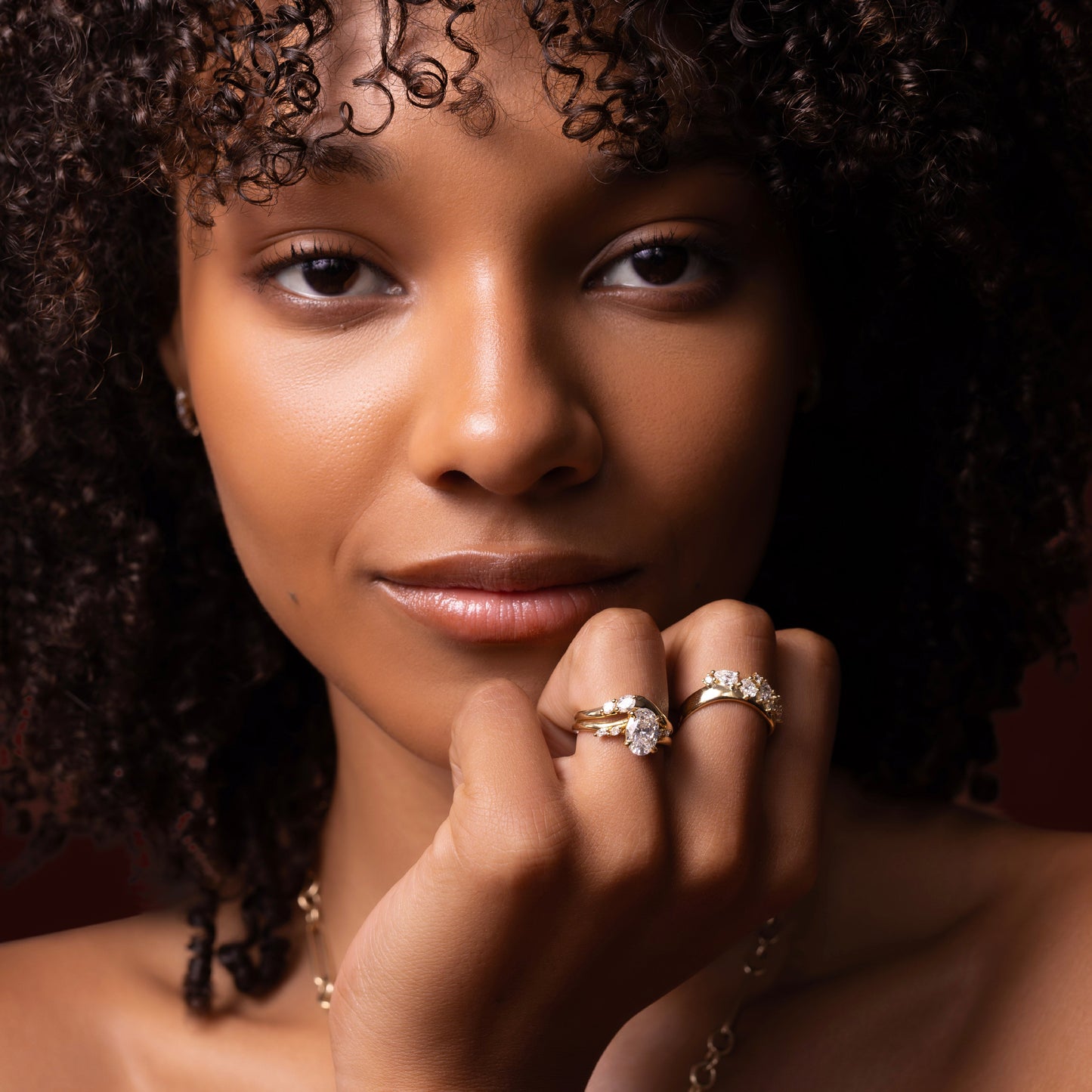 Marquise Cut Cluster Styled Lab Grown Diamond Engagement Ring