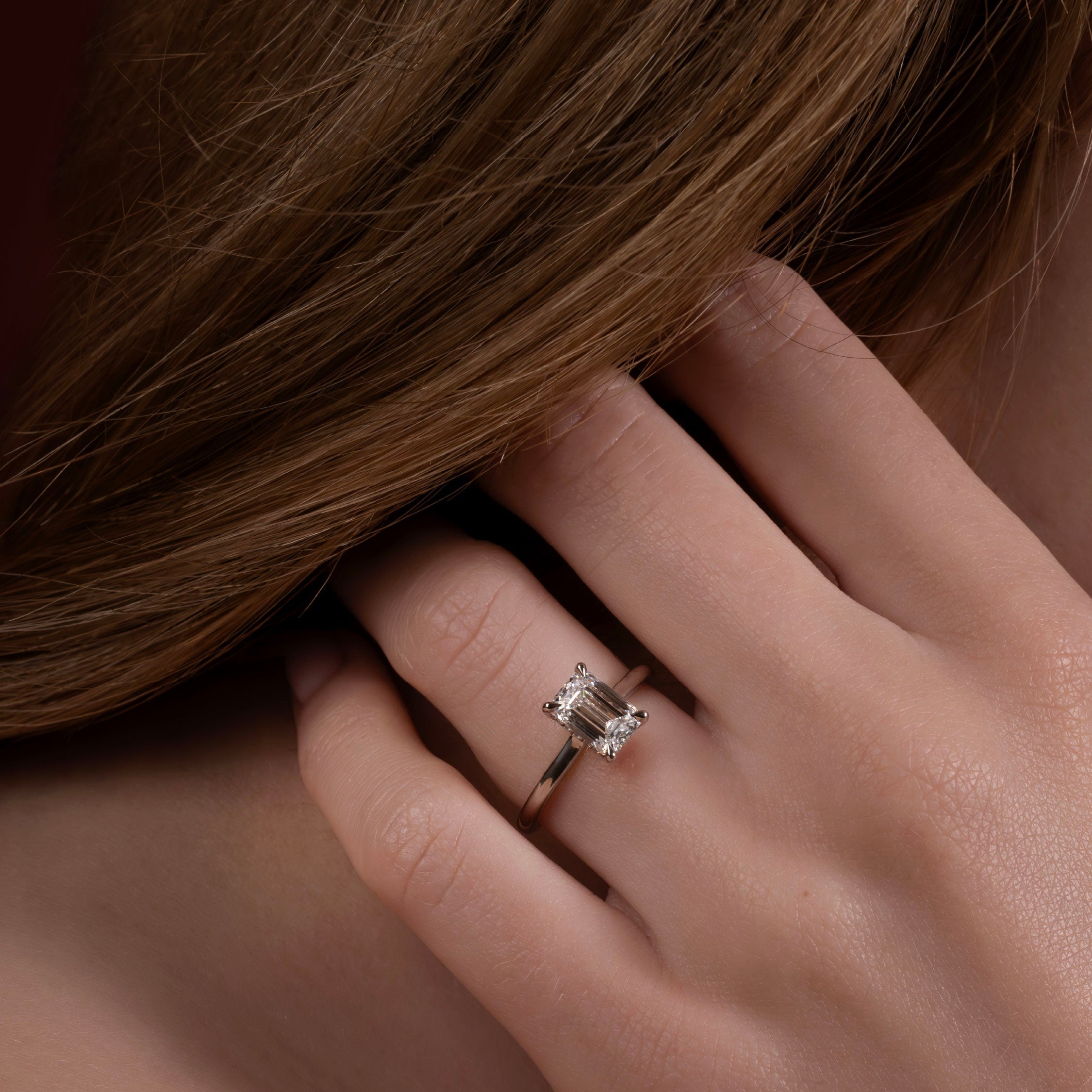 Marquise Cut Cluster Styled Lab Grown Diamond Engagement Ring