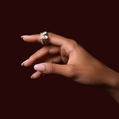 Marquise Cut Cluster Styled Lab Grown Diamond Engagement Ring