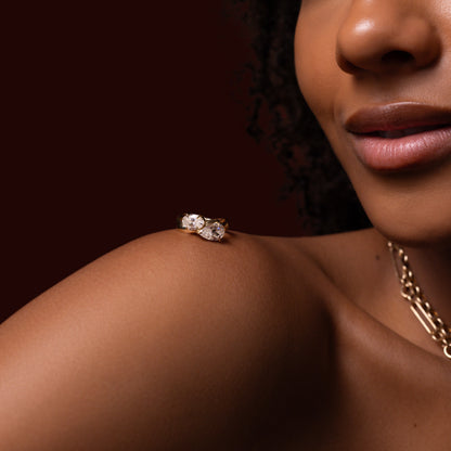 Marquise Cut Cluster Styled Lab Grown Diamond Engagement Ring