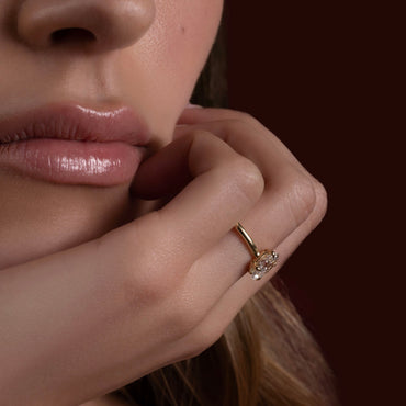 Marquise Cut Cluster Styled Lab Grown Diamond Engagement Ring