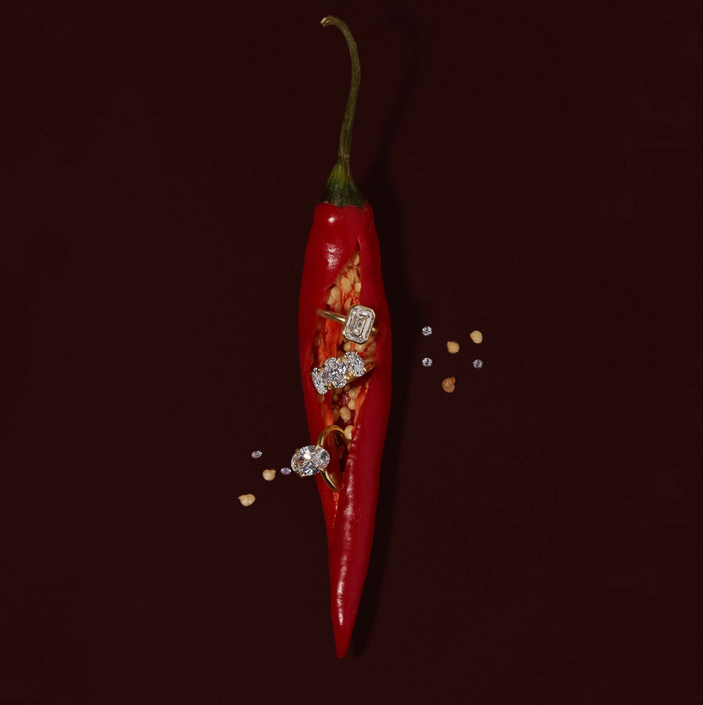 Marquise Cut Cluster Styled Lab Grown Diamond Engagement Ring