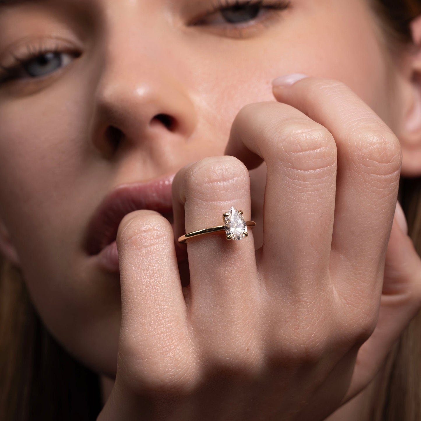 Marquise Cut Cluster Styled Lab Grown Diamond Engagement Ring