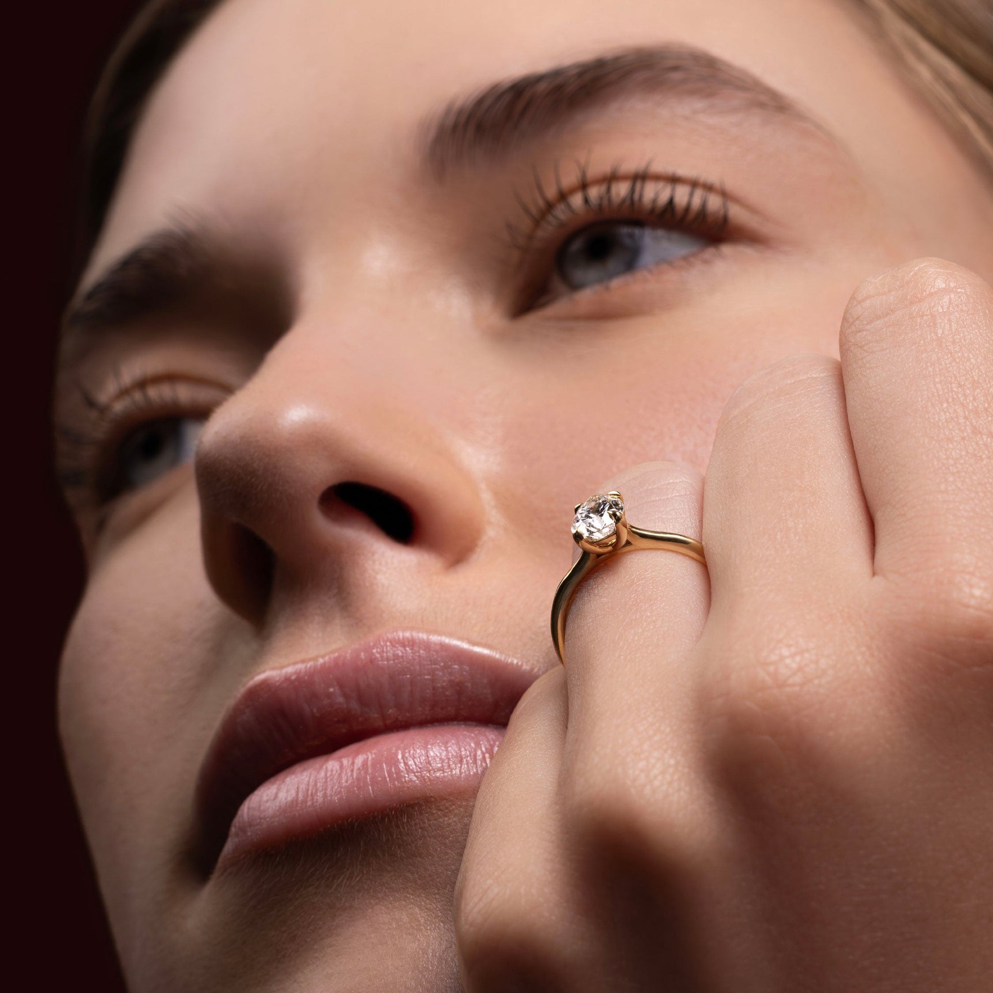 Marquise Cut Cluster Styled Lab Grown Diamond Engagement Ring