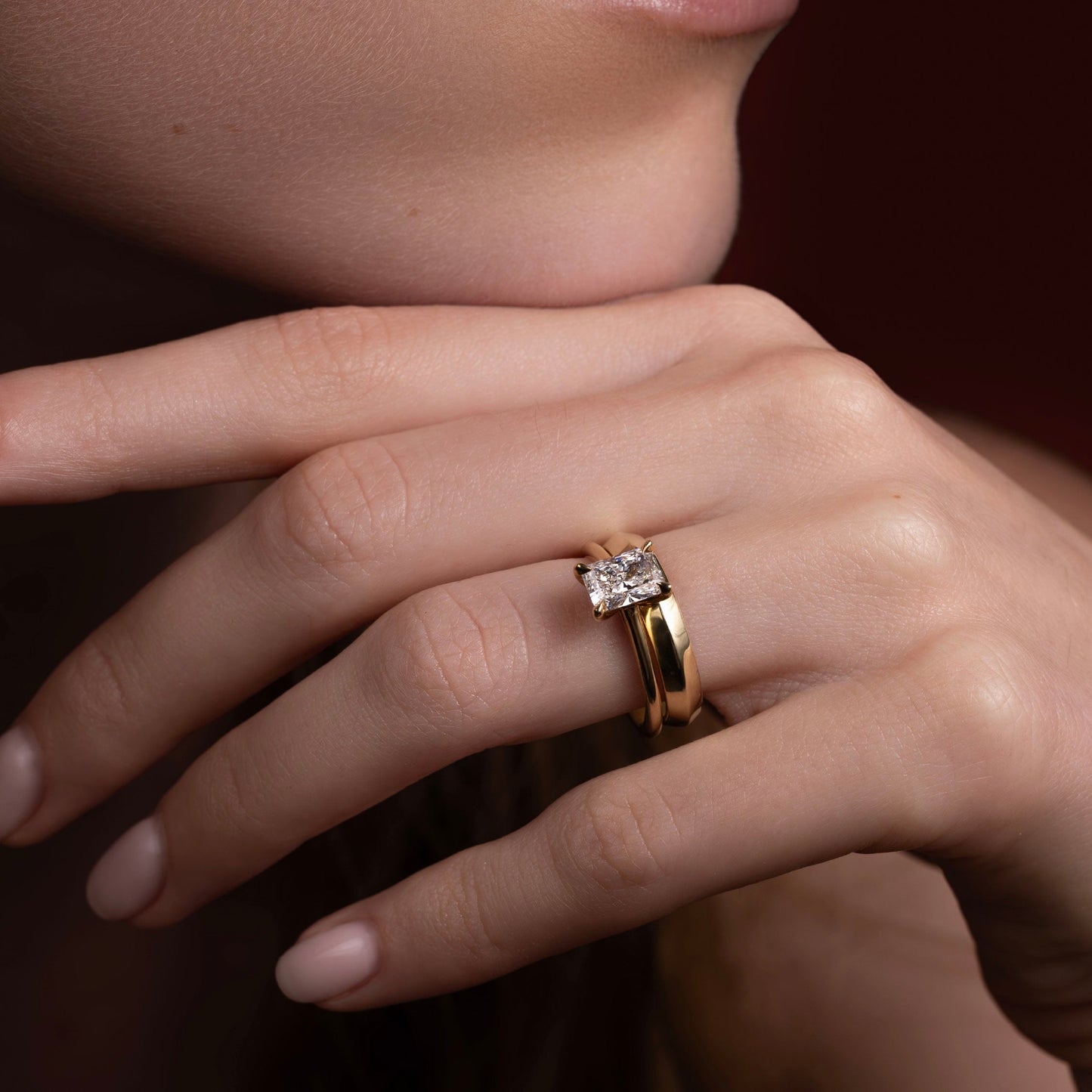 Marquise Cut Cluster Styled Lab Grown Diamond Engagement Ring