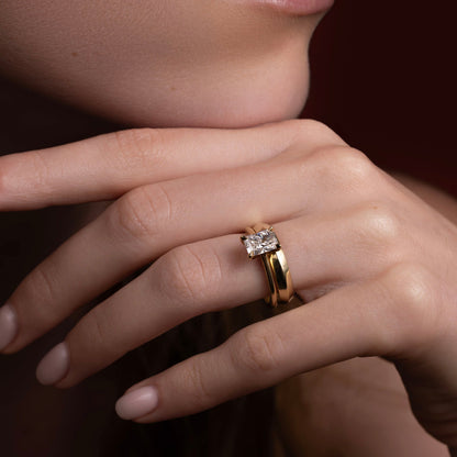 Marquise Cut Cluster Styled Lab Grown Diamond Engagement Ring