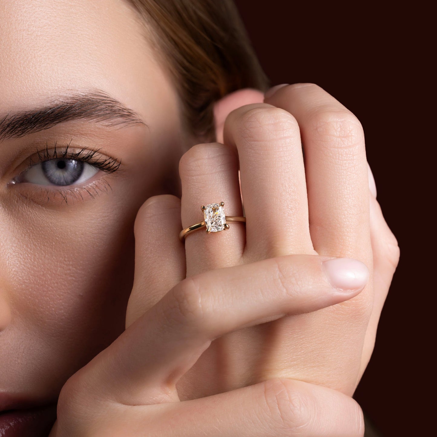 Marquise Cut Cluster Styled Lab Grown Diamond Engagement Ring