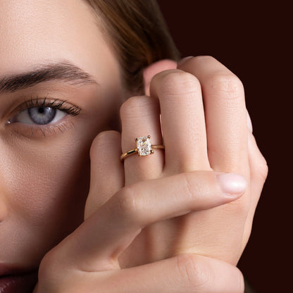 Marquise Cut Cluster Styled Lab Grown Diamond Engagement Ring