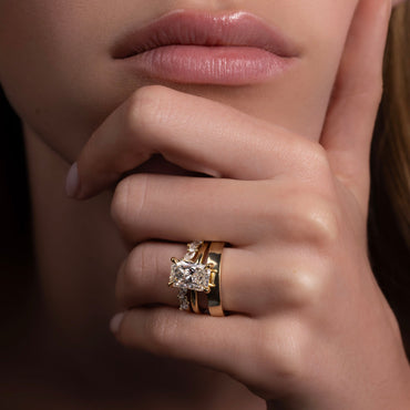 Marquise Cut Cluster Styled Lab Grown Diamond Engagement Ring