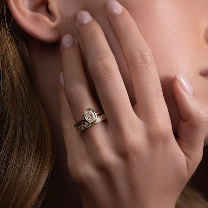 Marquise Cut Cluster Styled Lab Grown Diamond Engagement Ring