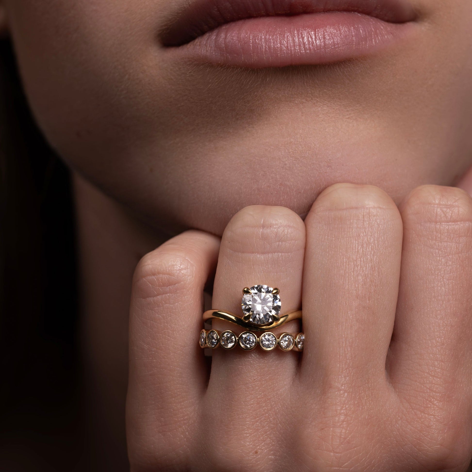 Marquise Cut Cluster Styled Lab Grown Diamond Engagement Ring