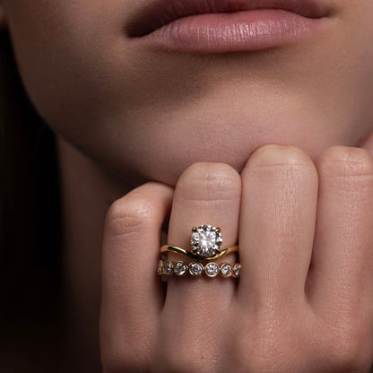 Marquise Cut Cluster Styled Lab Grown Diamond Engagement Ring