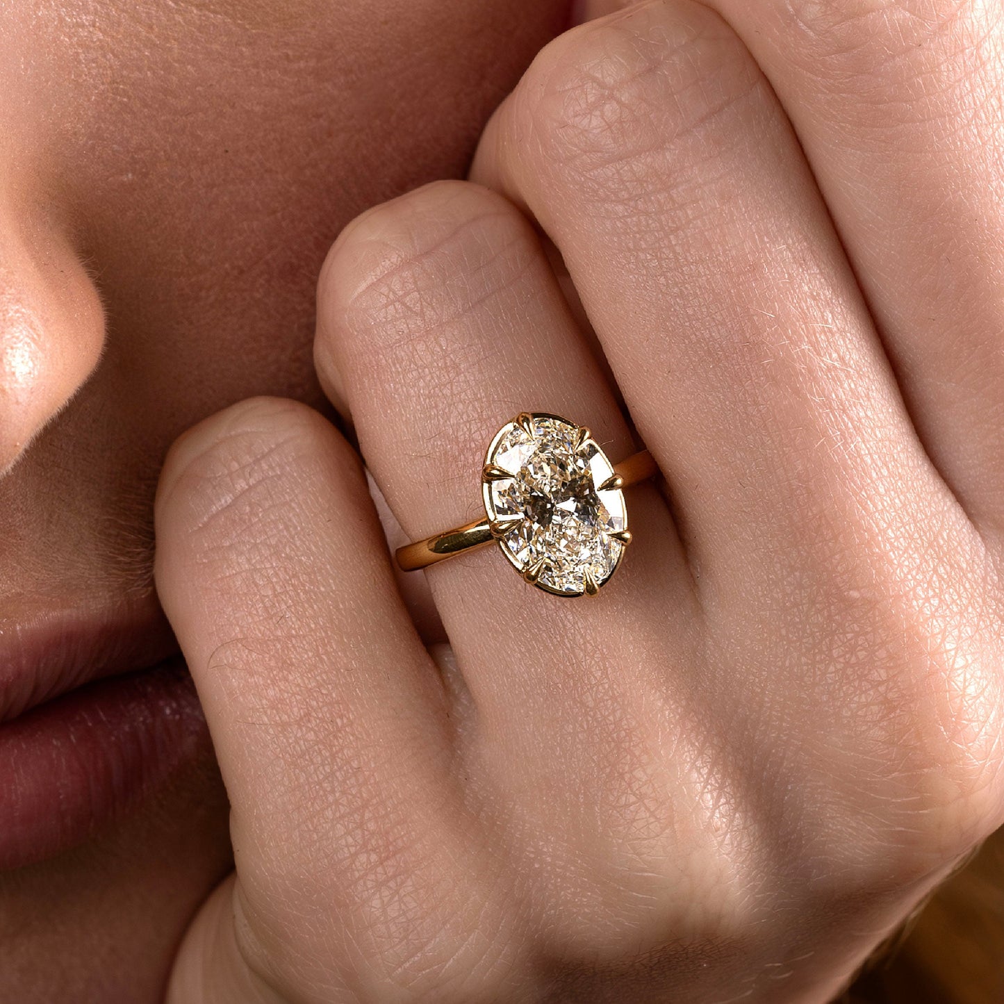 Marquise Cut Cluster Styled Lab Grown Diamond Engagement Ring