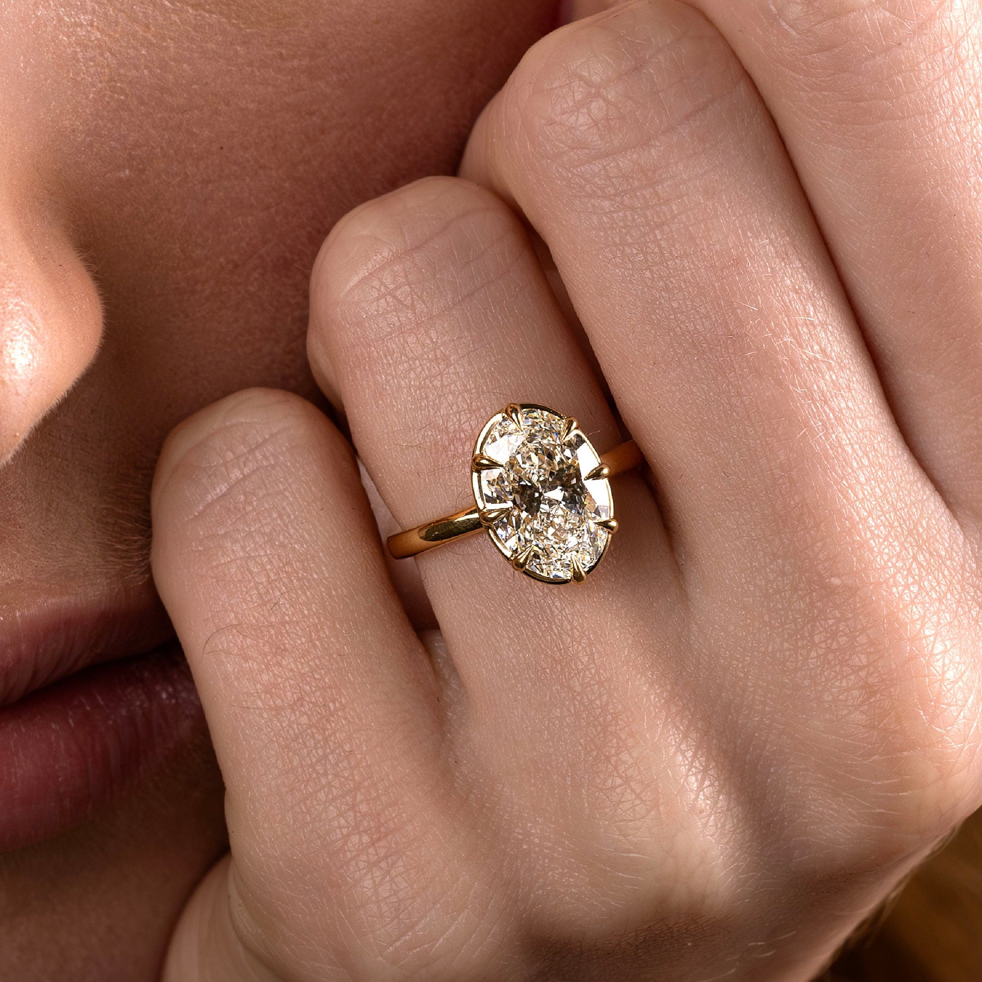 Marquise Cut Cluster Styled Lab Grown Diamond Engagement Ring