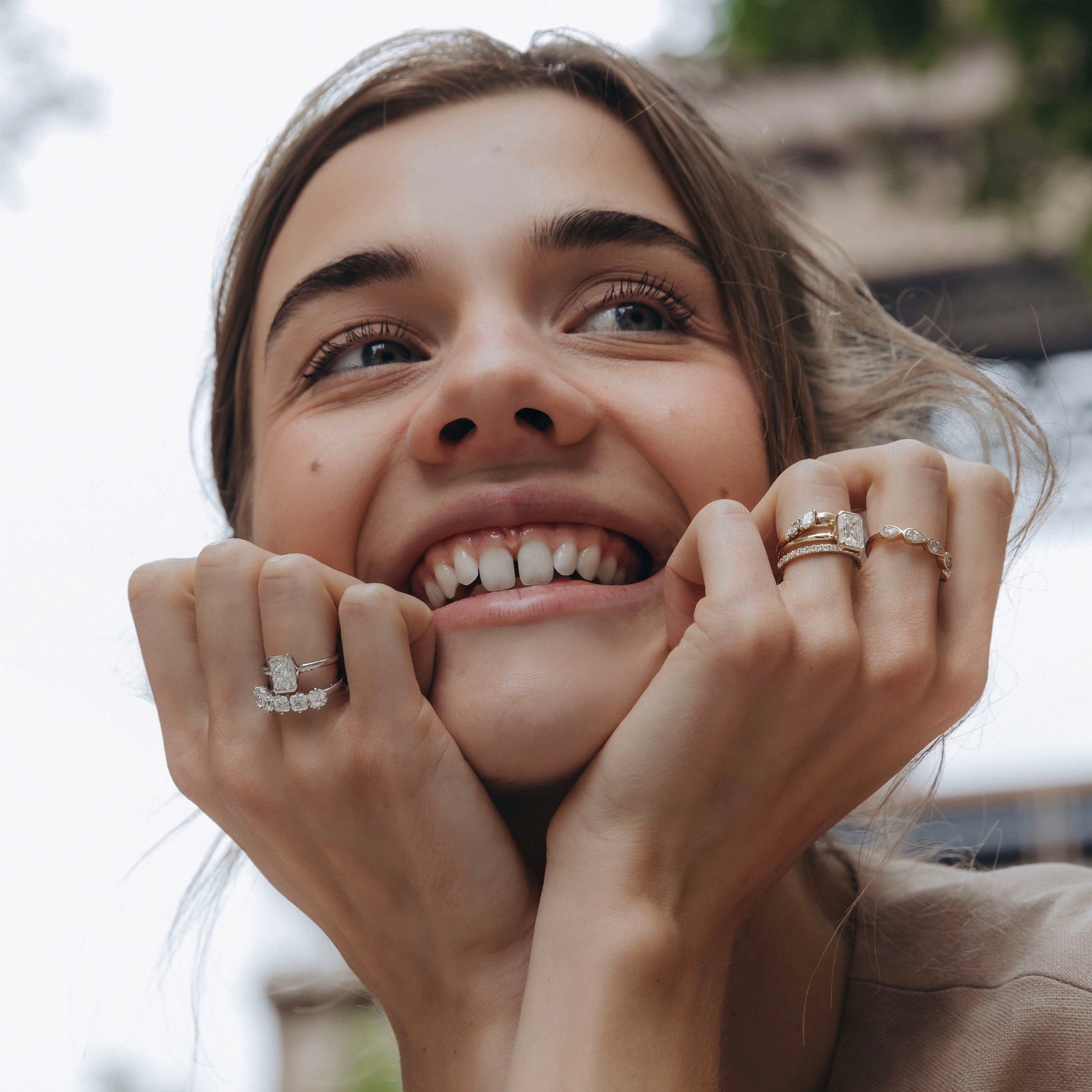 Marquise Cut Cluster Styled Lab Grown Diamond Engagement Ring