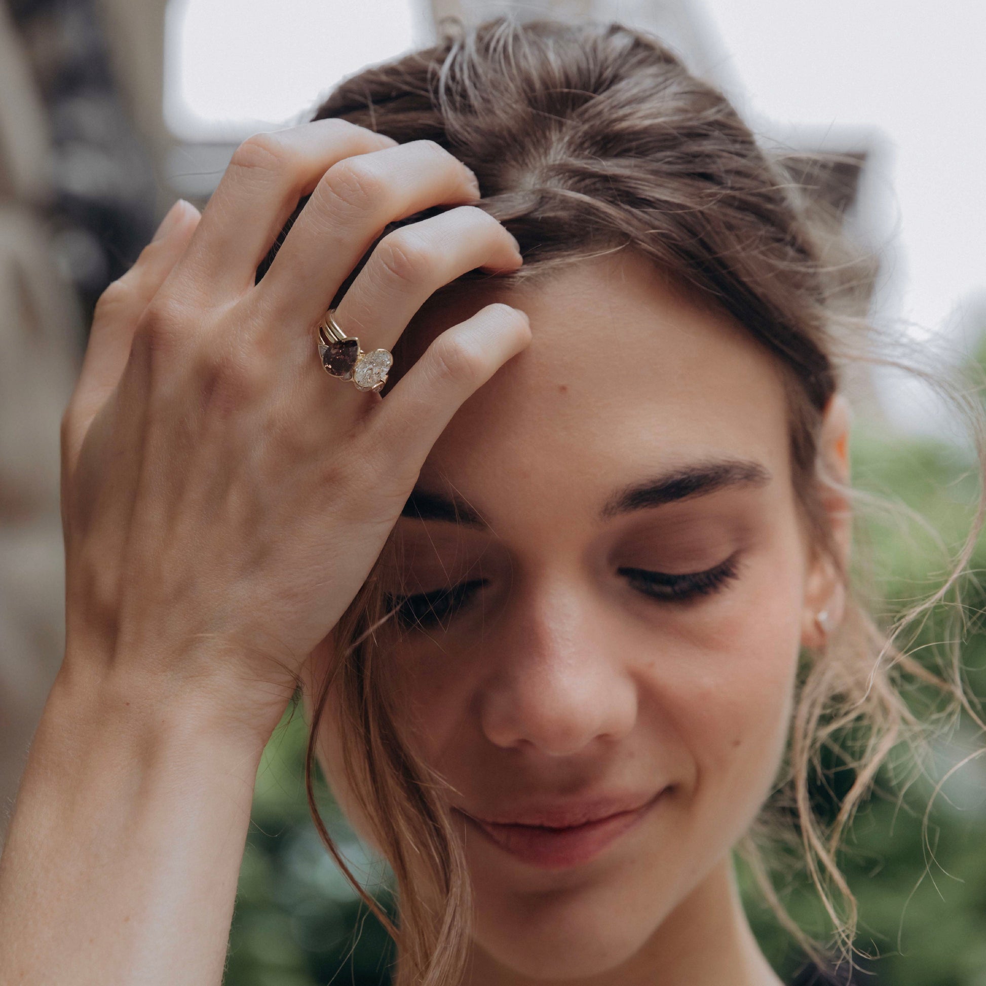 Marquise Cut Cluster Styled Lab Grown Diamond Engagement Ring