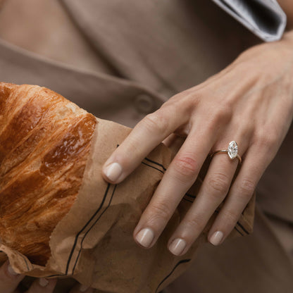 Marquise Cut Cluster Styled Lab Grown Diamond Engagement Ring