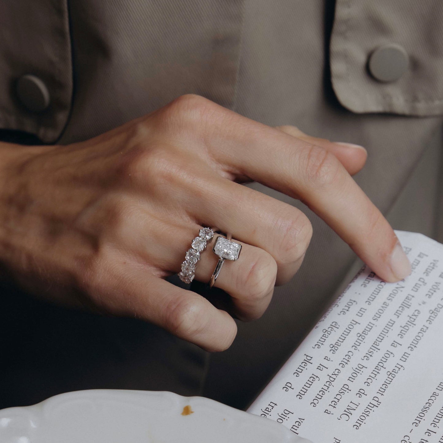 Marquise Cut Cluster Styled Lab Grown Diamond Engagement Ring