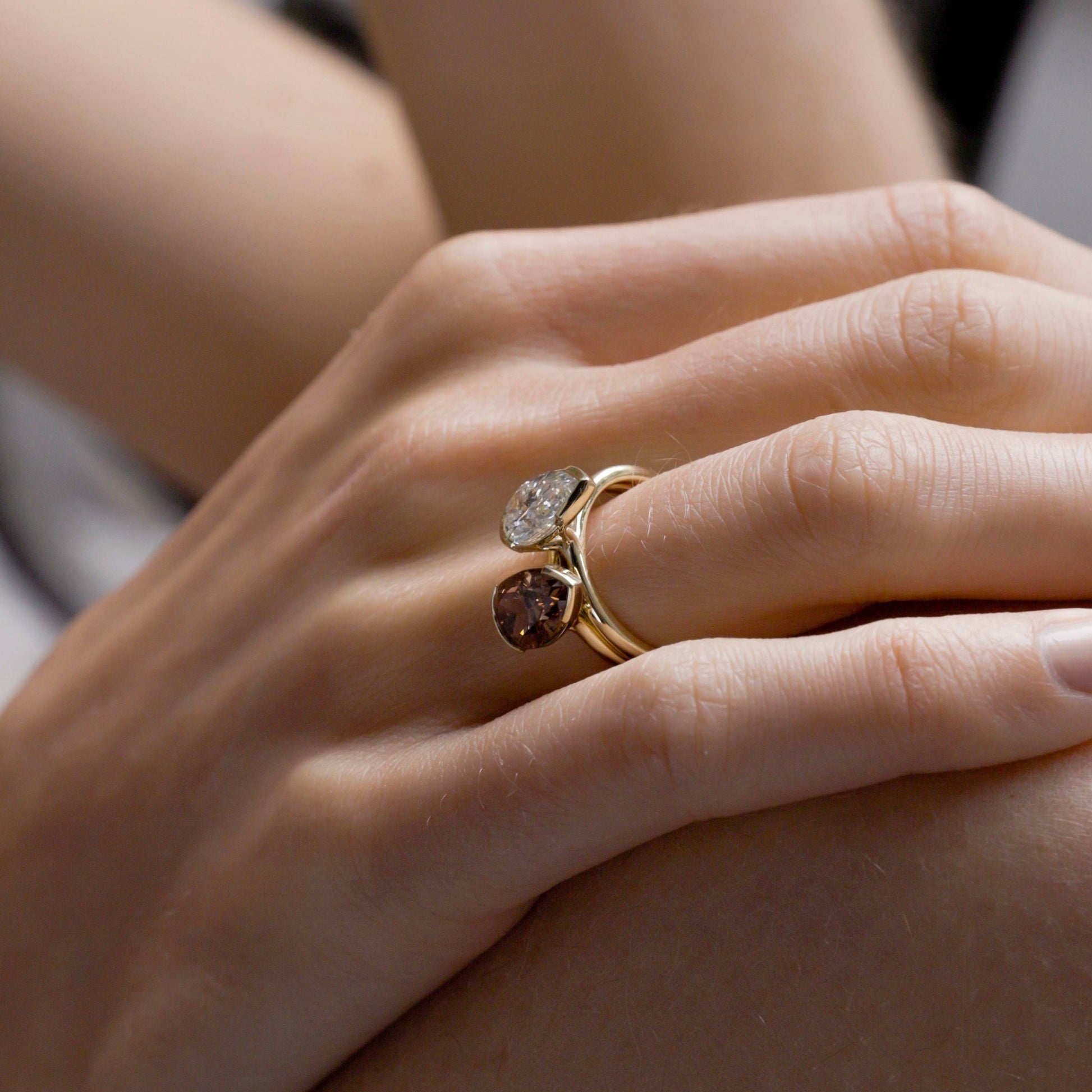 Marquise Cut Cluster Styled Lab Grown Diamond Engagement Ring