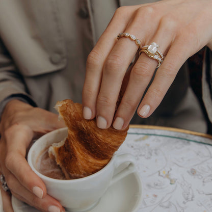 Marquise Cut Cluster Styled Lab Grown Diamond Engagement Ring