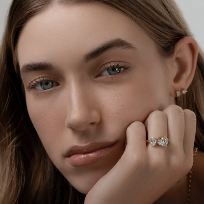 Marquise Cut Cluster Styled Lab Grown Diamond Engagement Ring