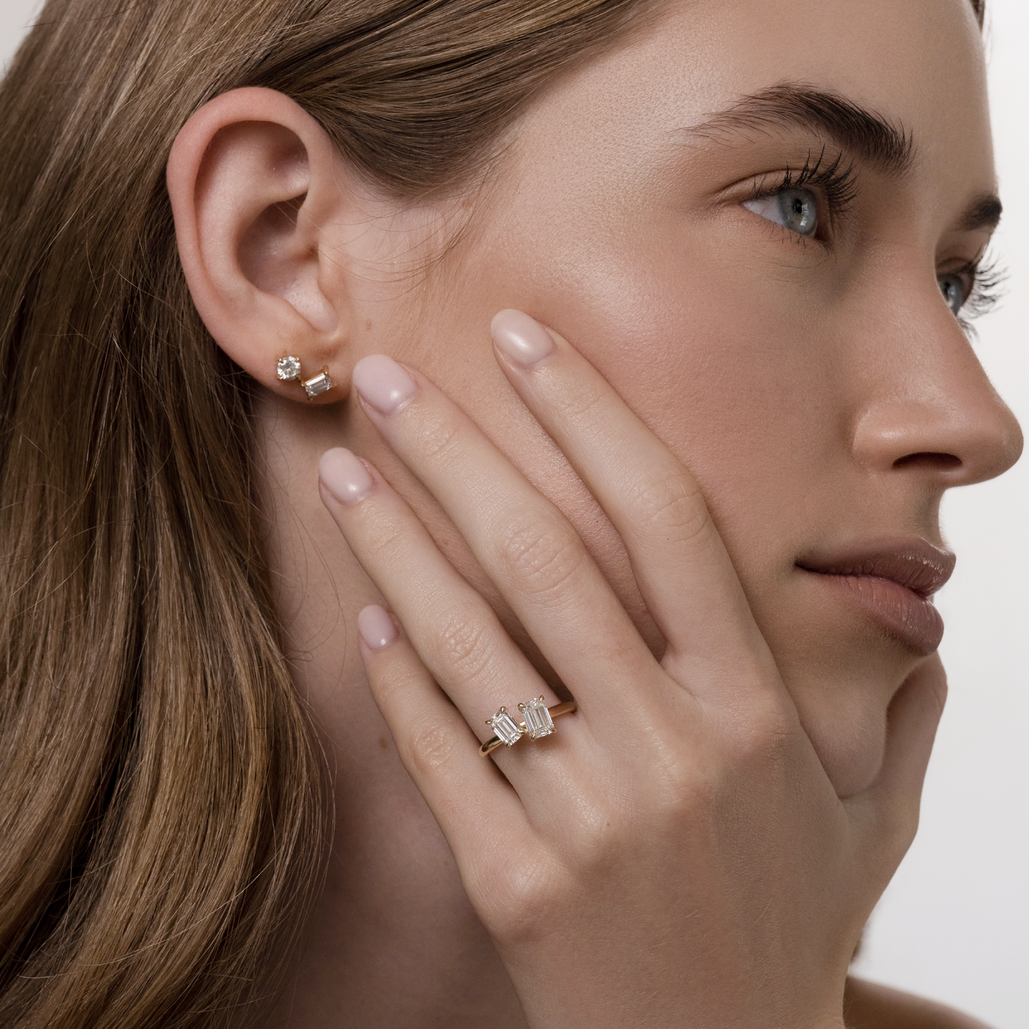 Marquise Cut Cluster Styled Lab Grown Diamond Engagement Ring