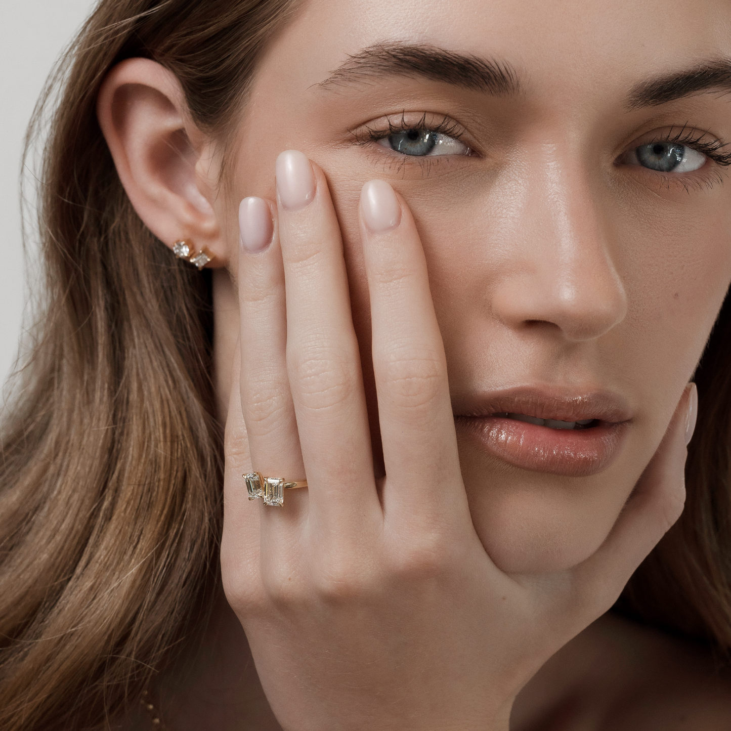 Marquise Cut Cluster Styled Lab Grown Diamond Engagement Ring