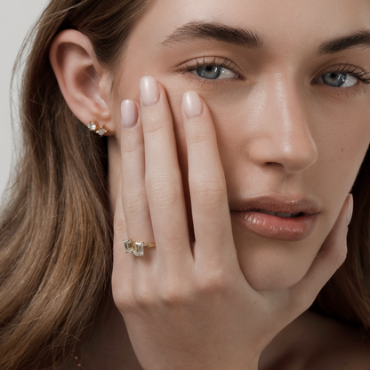 Marquise Cut Cluster Styled Lab Grown Diamond Engagement Ring