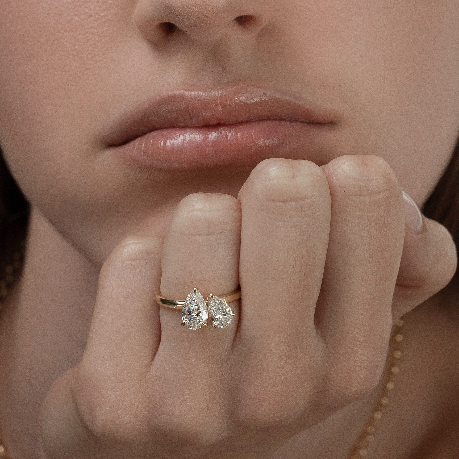 Marquise Cut Cluster Styled Lab Grown Diamond Engagement Ring