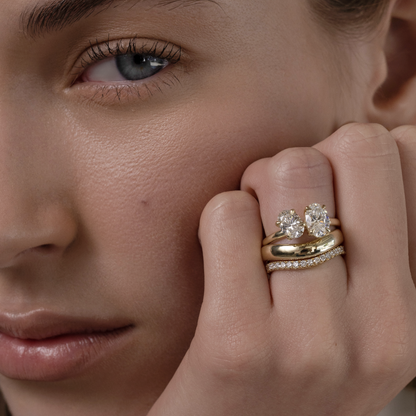 Marquise Cut Cluster Styled Lab Grown Diamond Engagement Ring