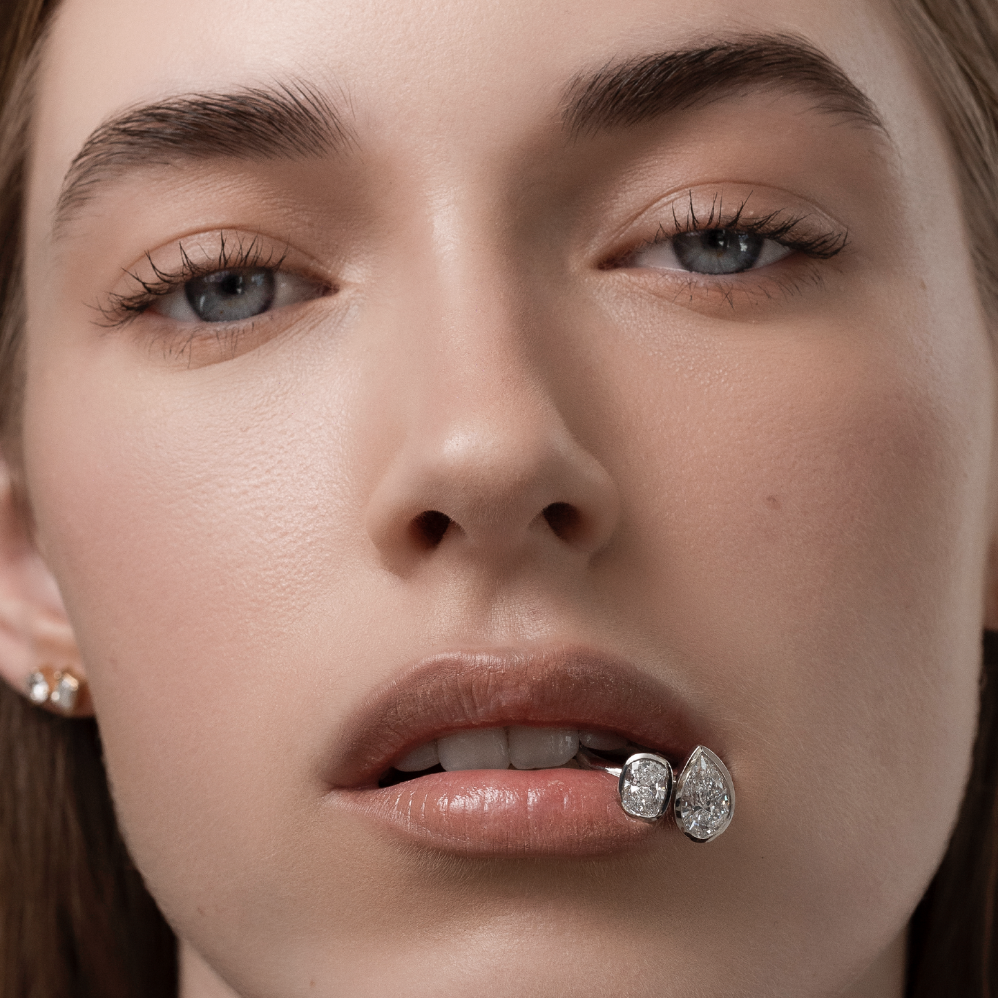 Marquise Cut Cluster Styled Lab Grown Diamond Engagement Ring