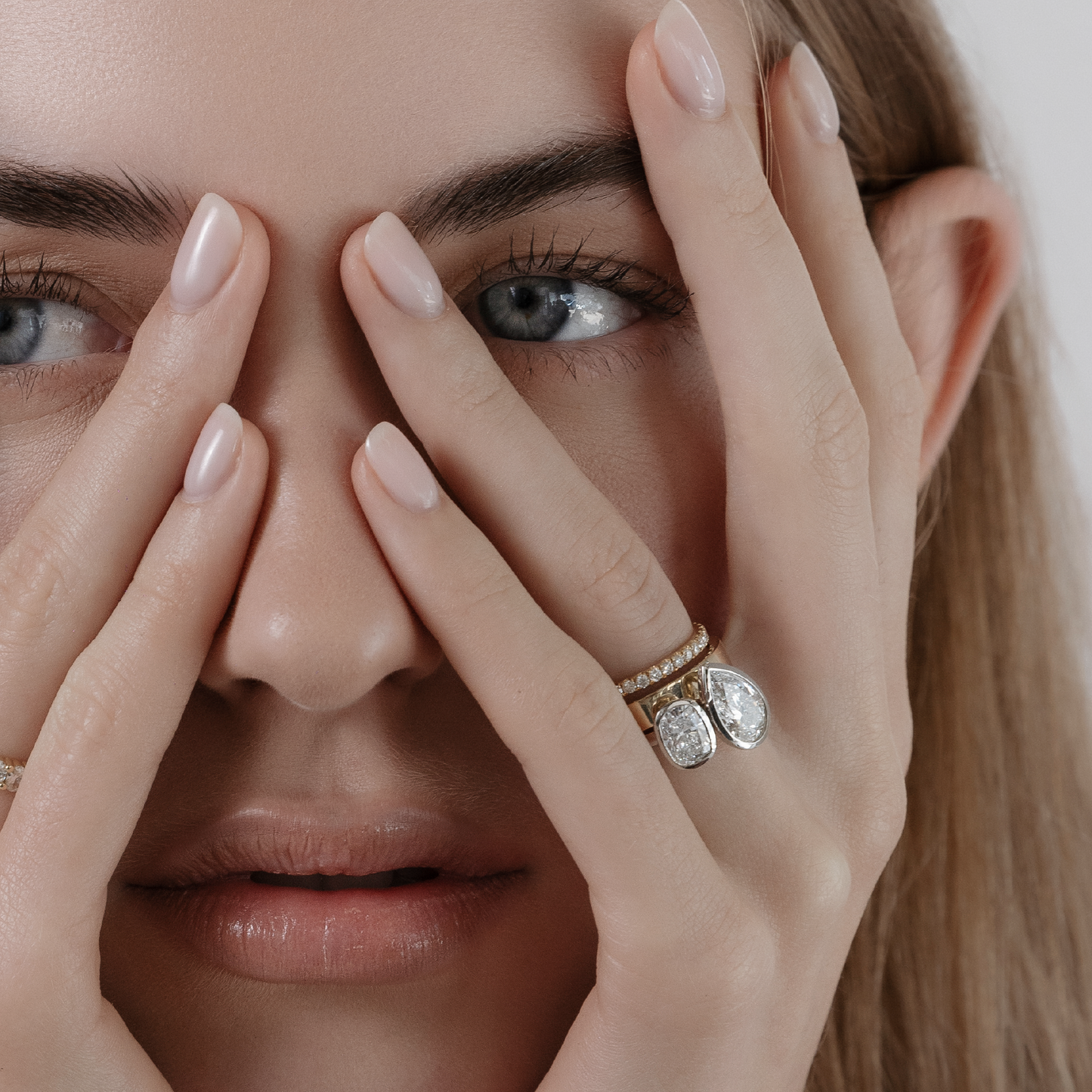 Marquise Cut Cluster Styled Lab Grown Diamond Engagement Ring