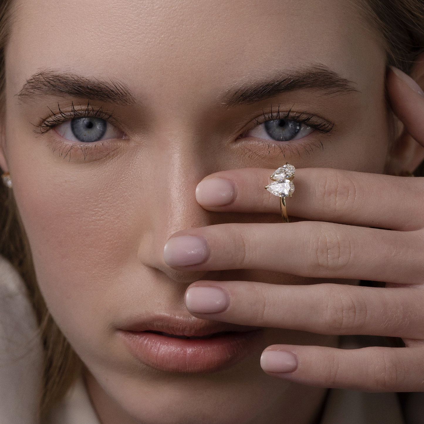 Marquise Cut Cluster Styled Lab Grown Diamond Engagement Ring