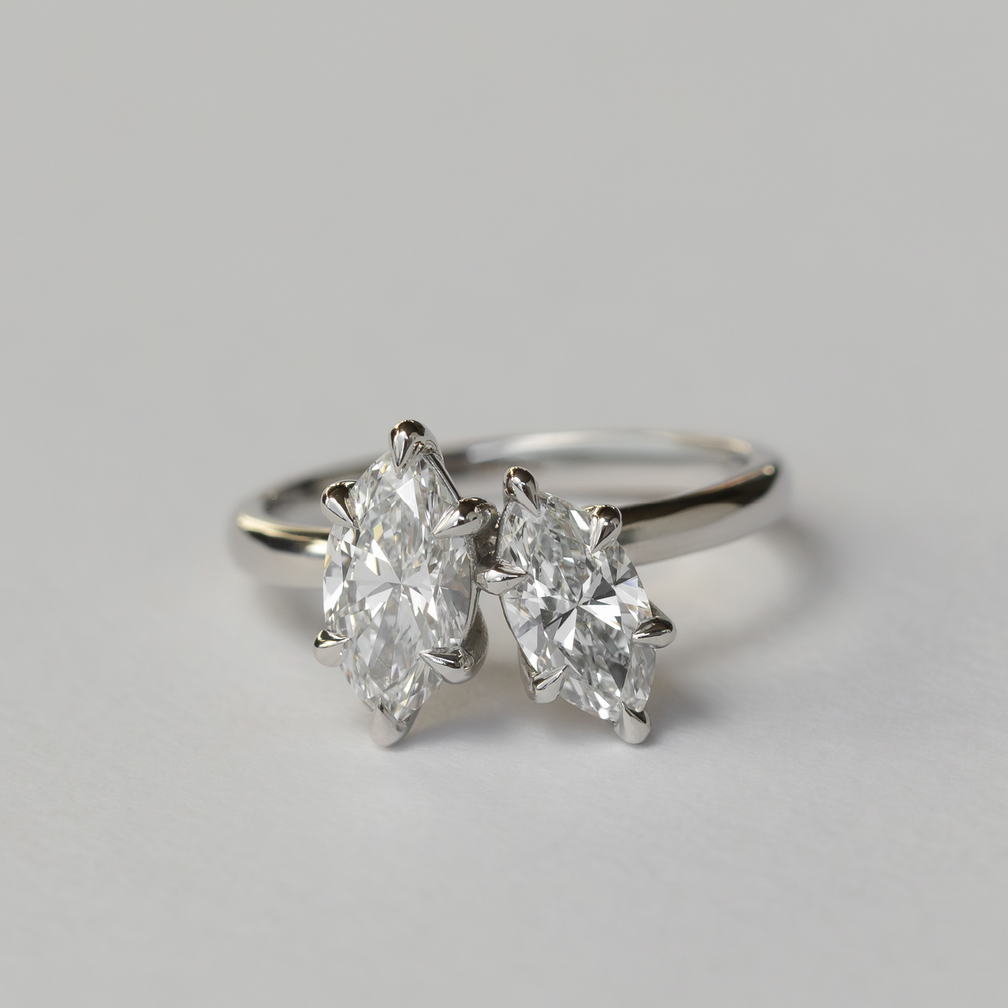 Marquise Cut Cluster Styled Lab Grown Diamond Engagement Ring