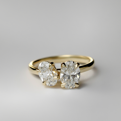 Marquise Cut Cluster Styled Lab Grown Diamond Engagement Ring