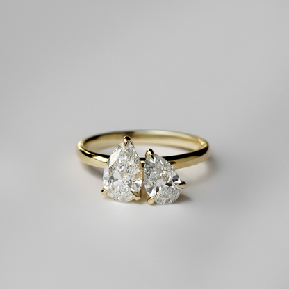 Marquise Cut Cluster Styled Lab Grown Diamond Engagement Ring
