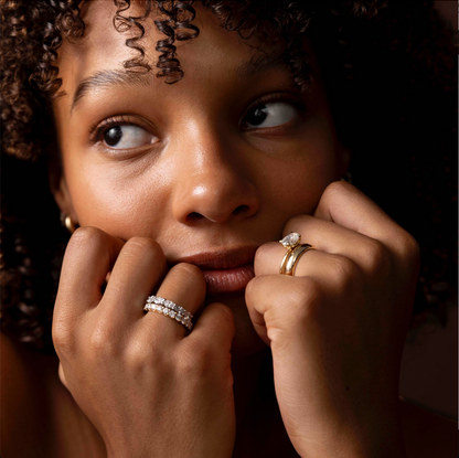 Marquise Cut Cluster Styled Lab Grown Diamond Engagement Ring