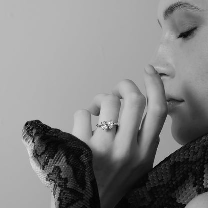 Marquise Cut Cluster Styled Lab Grown Diamond Engagement Ring