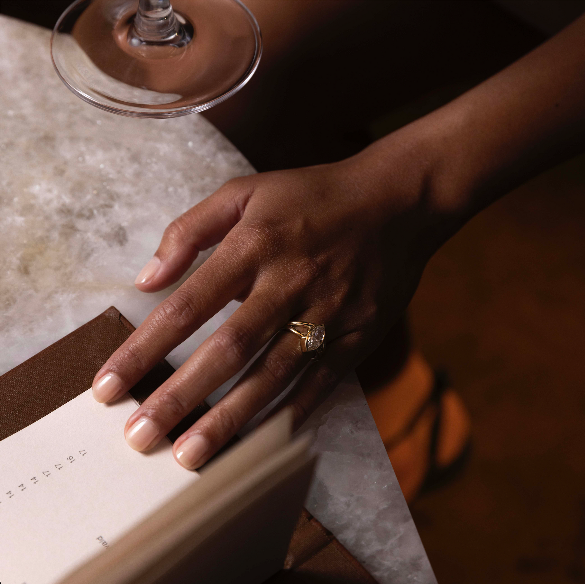 Marquise Cut Cluster Styled Lab Grown Diamond Engagement Ring