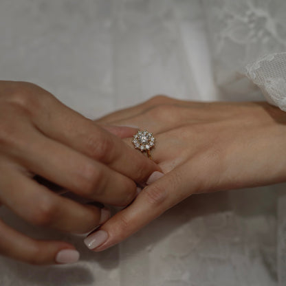 Marquise Cut Cluster Styled Lab Grown Diamond Engagement Ring