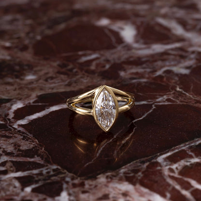 Marquise Cut Cluster Styled Lab Grown Diamond Engagement Ring