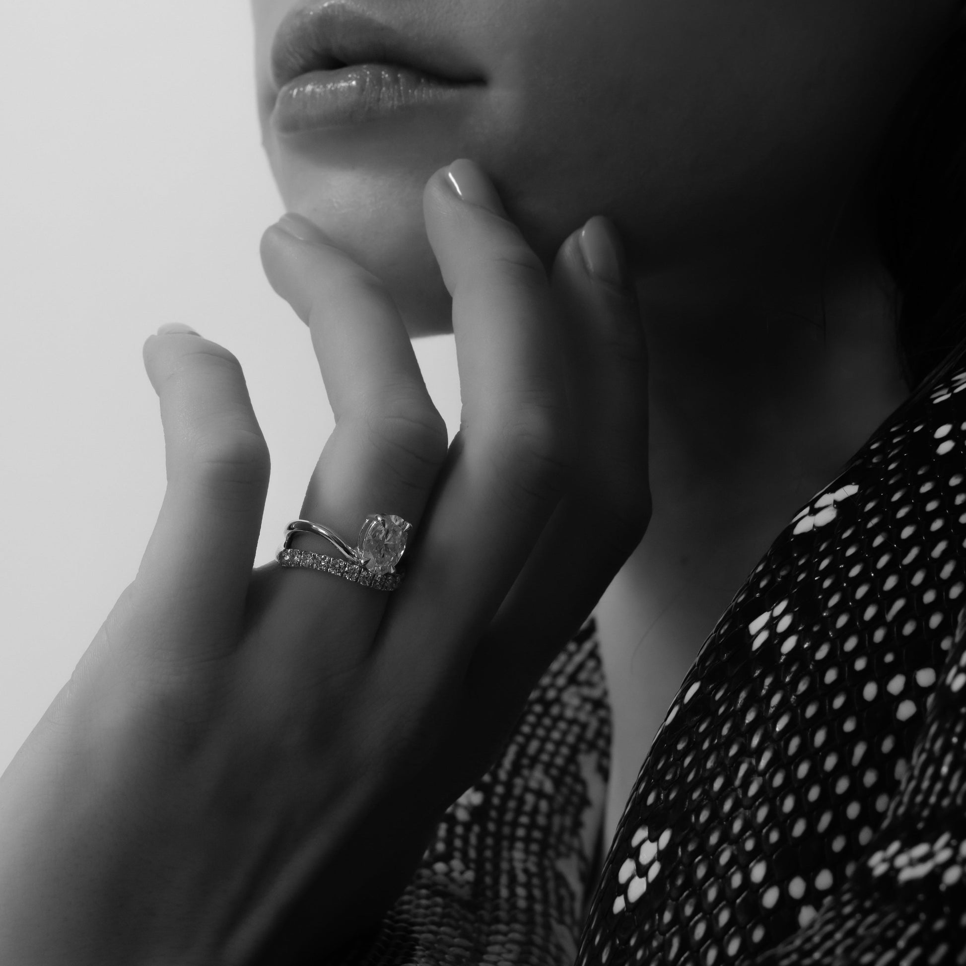 Marquise Cut Cluster Styled Lab Grown Diamond Engagement Ring