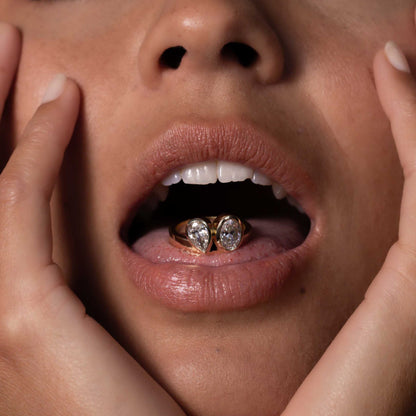 Marquise Cut Cluster Styled Lab Grown Diamond Engagement Ring