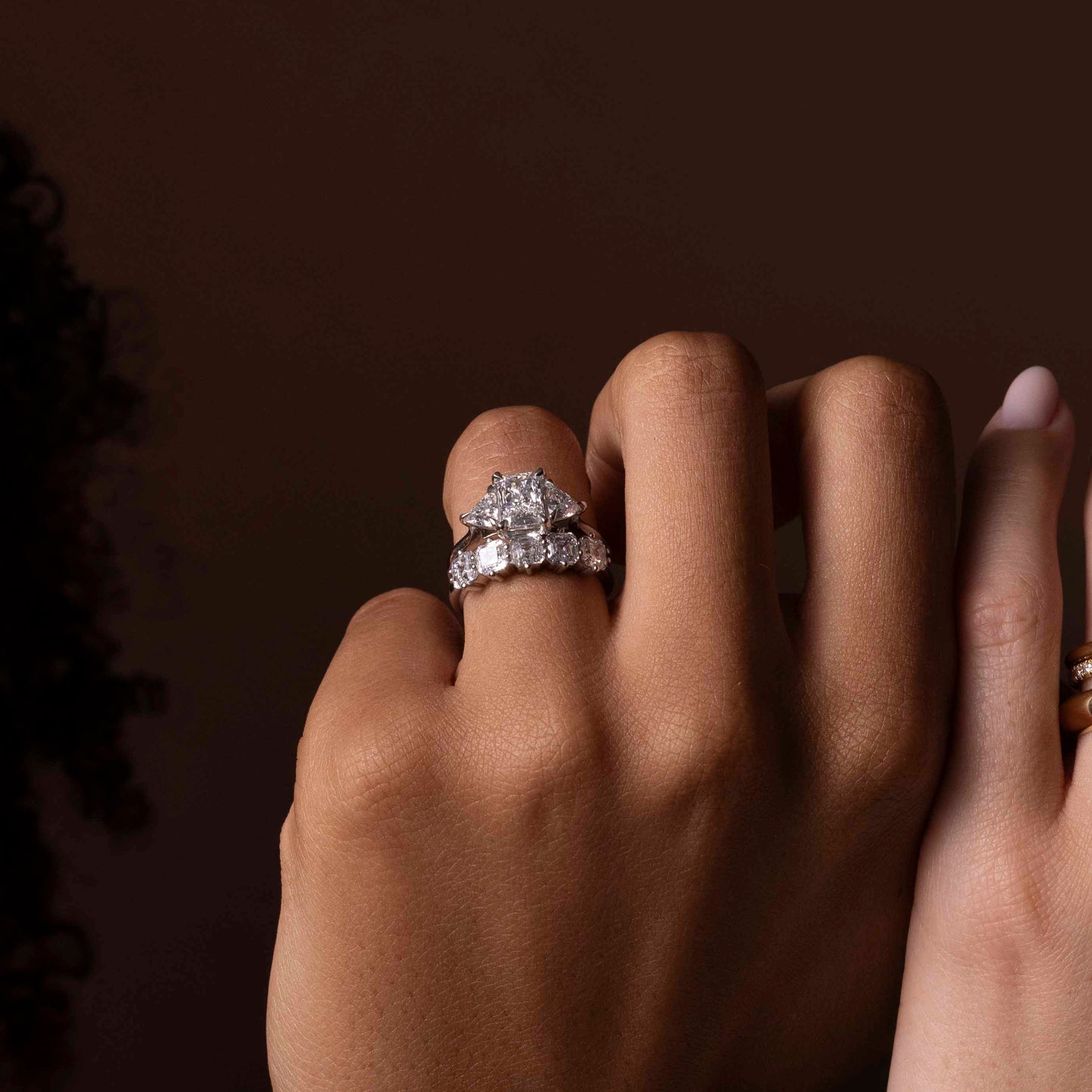 Marquise Cut Cluster Styled Lab Grown Diamond Engagement Ring