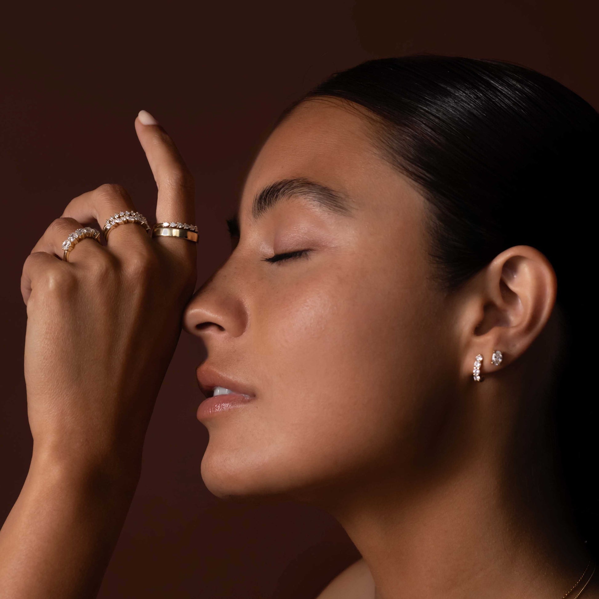 1.0 TCW Round Cut Moissanite Hoops Earrings in Gold