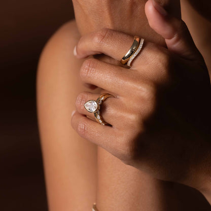 Marquise Cut Cluster Styled Lab Grown Diamond Engagement Ring