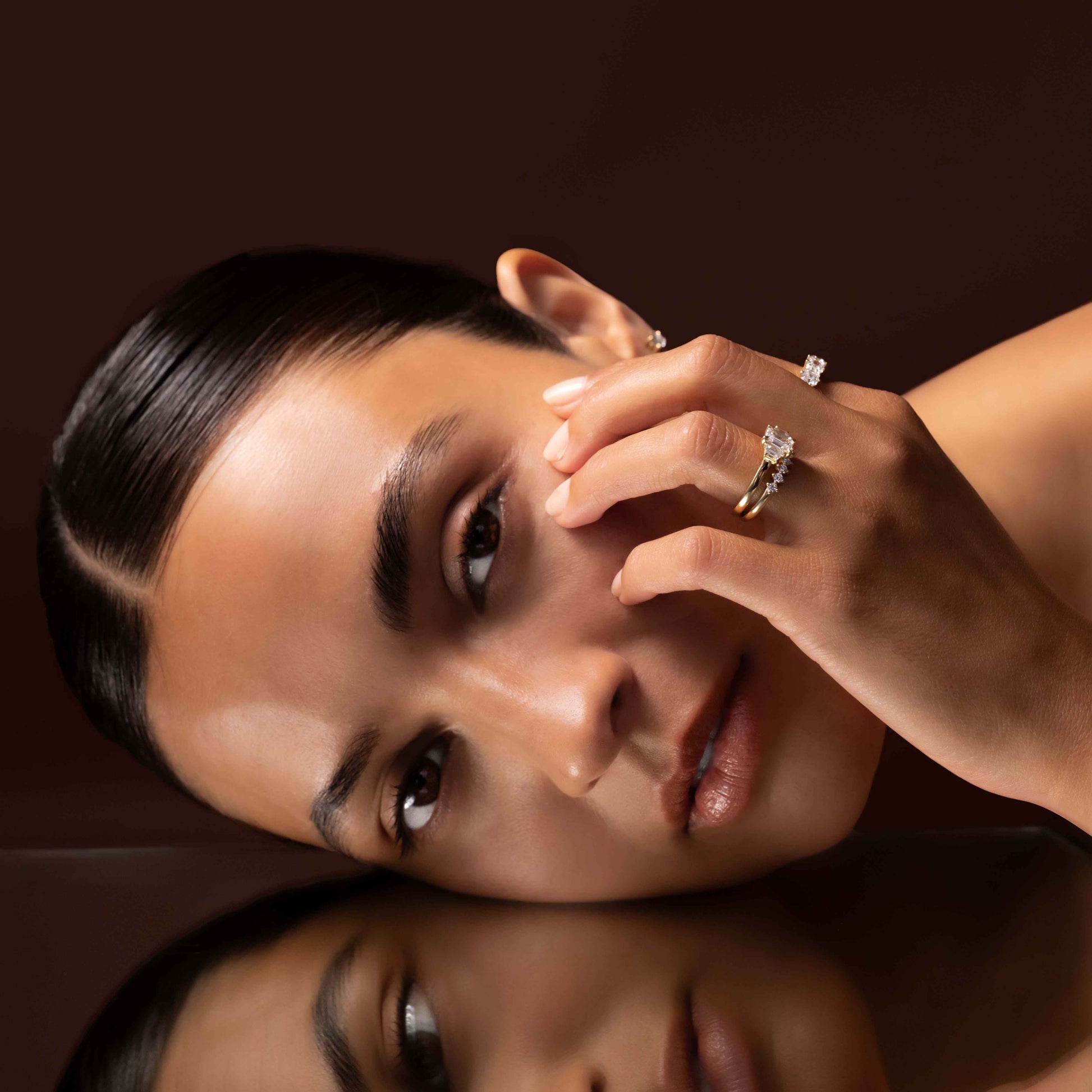 Marquise Cut Cluster Styled Lab Grown Diamond Engagement Ring