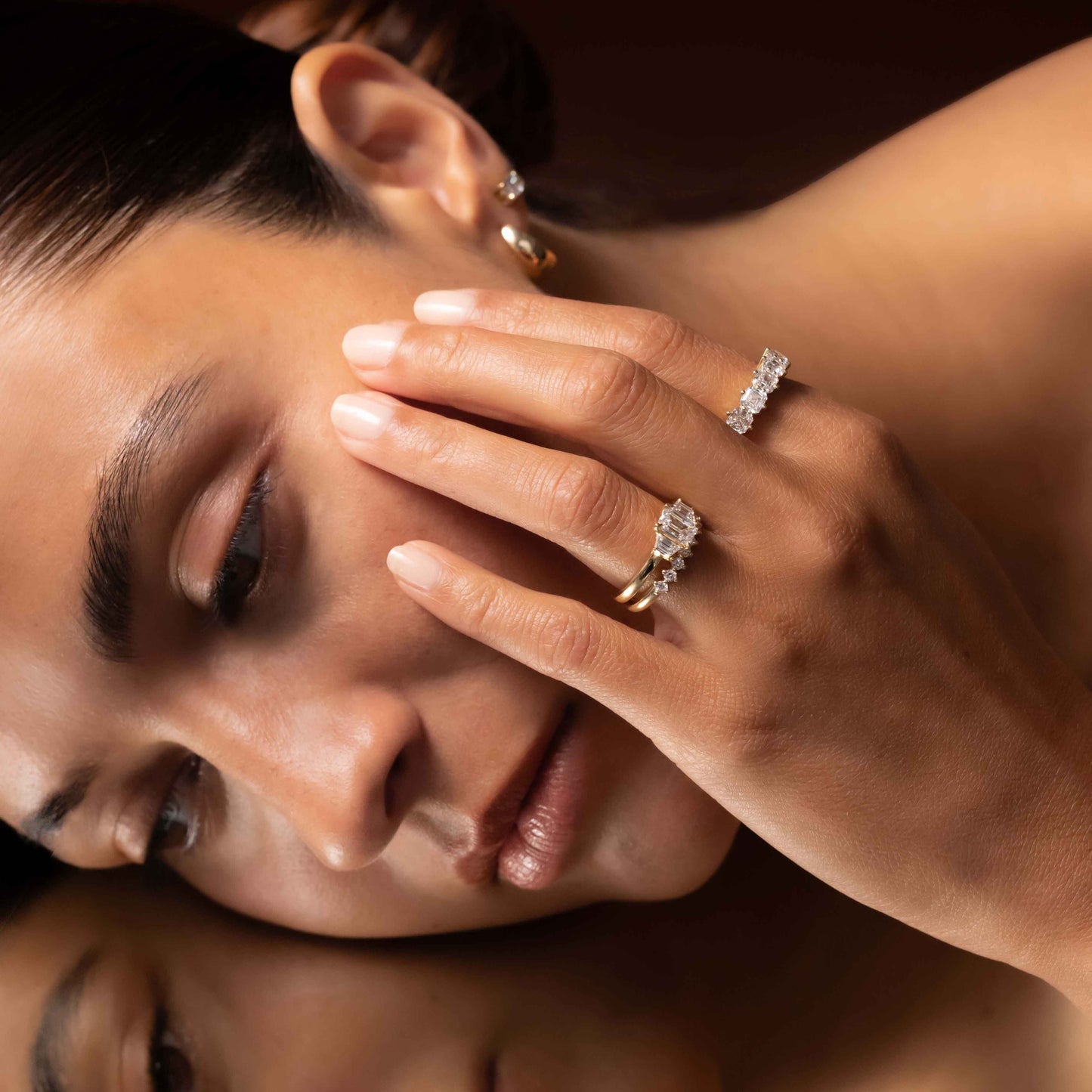 Marquise Cut Cluster Styled Lab Grown Diamond Engagement Ring